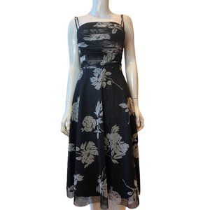 Eliza J Women's Prom Wedding Dress Floral Backless Spaghetti Strap Black Size 6